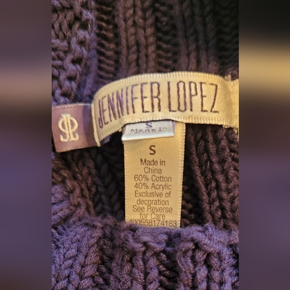 J Lo Cotton Blend Purple Sleeveless Sweater Top Small - Picture 3 of 12